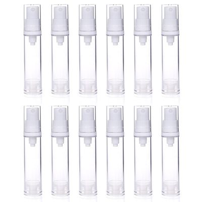 LXLK 48 Pcs 10ML Empty Refiilable Airless Vacuum Spray Bottle Clear Plastic Pump Press Bottle Perfume Vials Fine Mist Spray Bottles for Essential Oil Samples Portable Travel Atomizer