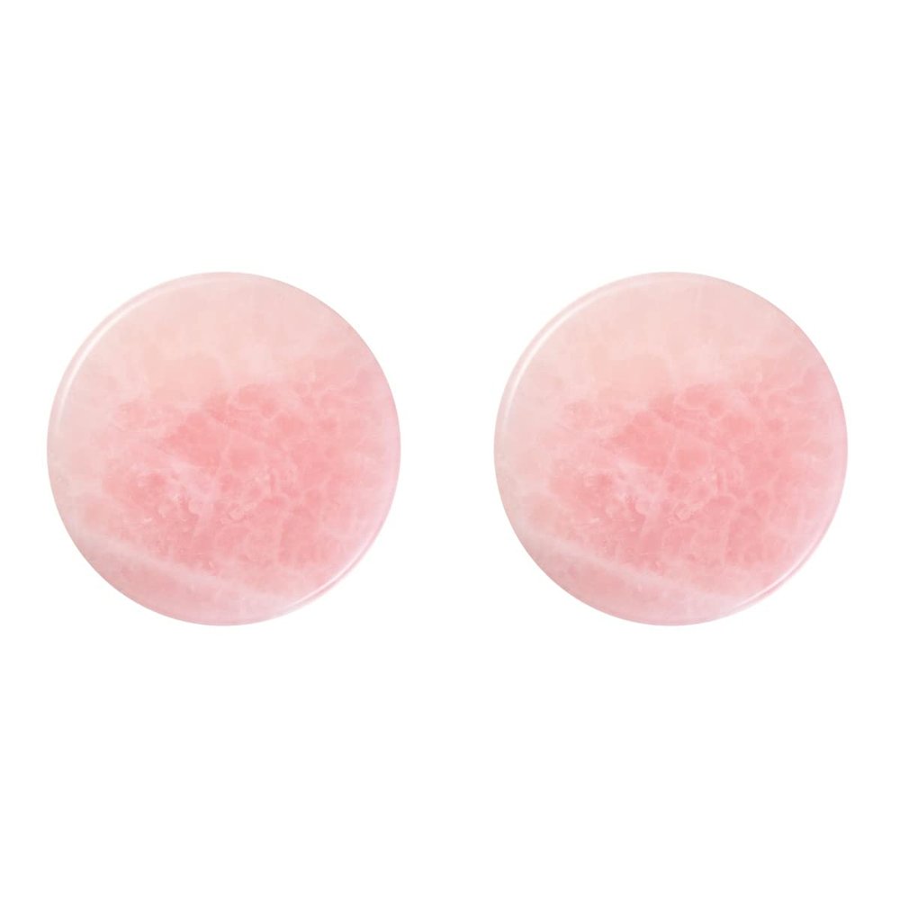 Beaupretty 2 Pieces Grafted Eyelash Jade Stones Eyelash Extension Pallet Holder Round Pallet Pad Resin Nail Art Plate Palette Makeup Palette (Pink)