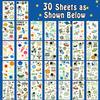 Partywind 290 Styles (30 Sheets) Luminous Space Tattoos for Kids Party Decorations, Glow Outer Space Party Supplies Favors with Astronaut/Rocket/Planet, Kids Games for Glow Party view 2