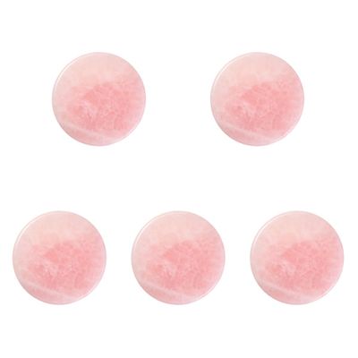 Beaupretty 5 Pieces Grafted Eyelash Jade Stones Eyelash Extension Pallet Holder Round Pallet Pad Resin Nail Art Plate Palette Makeup Palette (Pink)