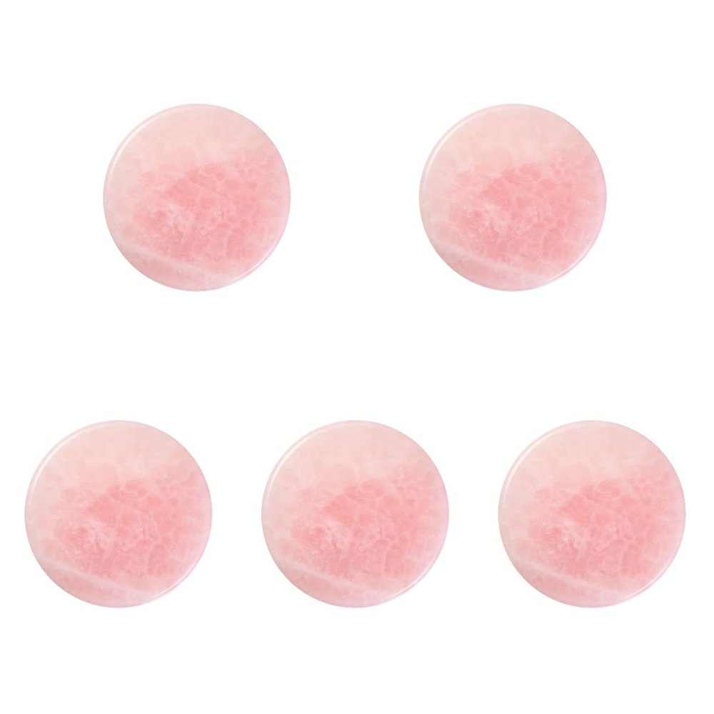 Beaupretty 5 Pieces Grafted Eyelash Jade Stones Eyelash Extension Pallet Holder Round Pallet Pad Resin Nail Art Plate Palette Makeup Palette (Pink)