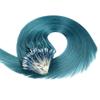 100% Remy Human Hair Extensions Micro Ring Loop Bead Tipped Hair,Straight Micro Ring Human Hair Extensions,50g 50 Strands,Blue,24inch view 2
