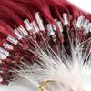 100% Remy Human Hair Extensions Micro Ring Loop Bead Tipped Hair,Straight Micro Ring Human Hair Extensions,50g 50 Strands,Burgundy,24inch view 2