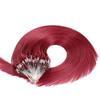 100% Remy Human Hair Extensions Micro Ring Loop Bead Tipped Hair,Straight Micro Ring Human Hair Extensions,50g 50 Strands,Burgundy,24inch view 3