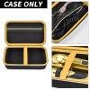 Case Compatible with Hair Clipper Barber, Trimmer Travel Storage Organizer for T Finisher Liner, Comb Cutting Guide, Clipper Blade Oil, Cleaning Brush and Other Grooming Kit - Black Case+Gold Zipper view 3