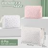 Sweetude 6 Pcs Quilted Makeup Bag Cotton Cosmetic Bag Cute Flower Aesthetic Large Floral Makeup Pouch Coquette Travel Toiletry Kawaii Stuff supplies for Women Girls view 2