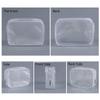 6 Pack Clear Toiletry Carry Pouch with Zipper Portable Plastic Waterproof Cosmetic Bag TSA Approved for Vacation Travel Bathroom and Organizing (White, Small and Large) view 4
