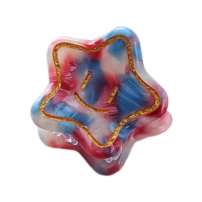 Star Shape Hair Clips,Cellulose Acetate Hair Clips,Small Claw Clips for Girl,Hair Accessories,Pack of 5,Multi