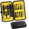 ZIZZON Travel Mini Manicure set Nail Clipper set 10 in 1 Stainless Steel Pedicure Care Grooming kit with Case(Black/Yellow) view 1