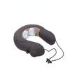 DEHOHO Portable Foldable Automatic Inflatable U-Shaped Pillow with Massage Hot Compress U-Shaped Pillow Press Type Aircraft Neck Pillow view 1