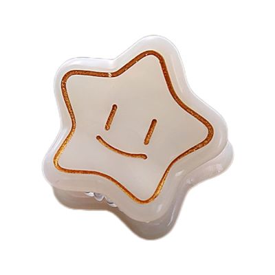 Star Shape Hair Clips,Cellulose Acetate Hair Clips,Small Claw Clips for Girl,Hair Accessories,Pack of 5,White