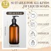 Tessco for you 12 Pack Amber Soap Dispenser Empty Plastic Pump Bottles Dispenser Refillable Shampoo Container for Hand Sanitizer Soap Lotion Body Wash Conditioner Bathroom Kitchen Travel(8.5 oz) view 2