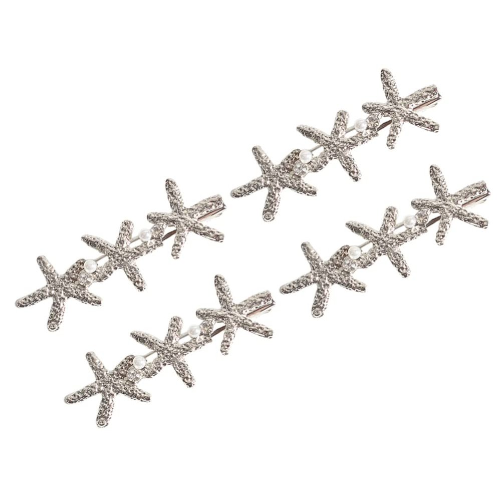 Lurrose 4pcs Star Hair Clips Imitation Pearl Inlay Elegant Barrettes for Women for Weddings Parties and Daily Use Stylish Hair Accessories for Ladies