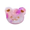 Cute Bear Head Hair Clips,Cellulose Acetate Hair Clips,Small Claw Clips for Girl,Hair Accessories,Pack of 6,Purple view 1