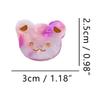 Cute Bear Head Hair Clips,Cellulose Acetate Hair Clips,Small Claw Clips for Girl,Hair Accessories,Pack of 6,Purple view 2