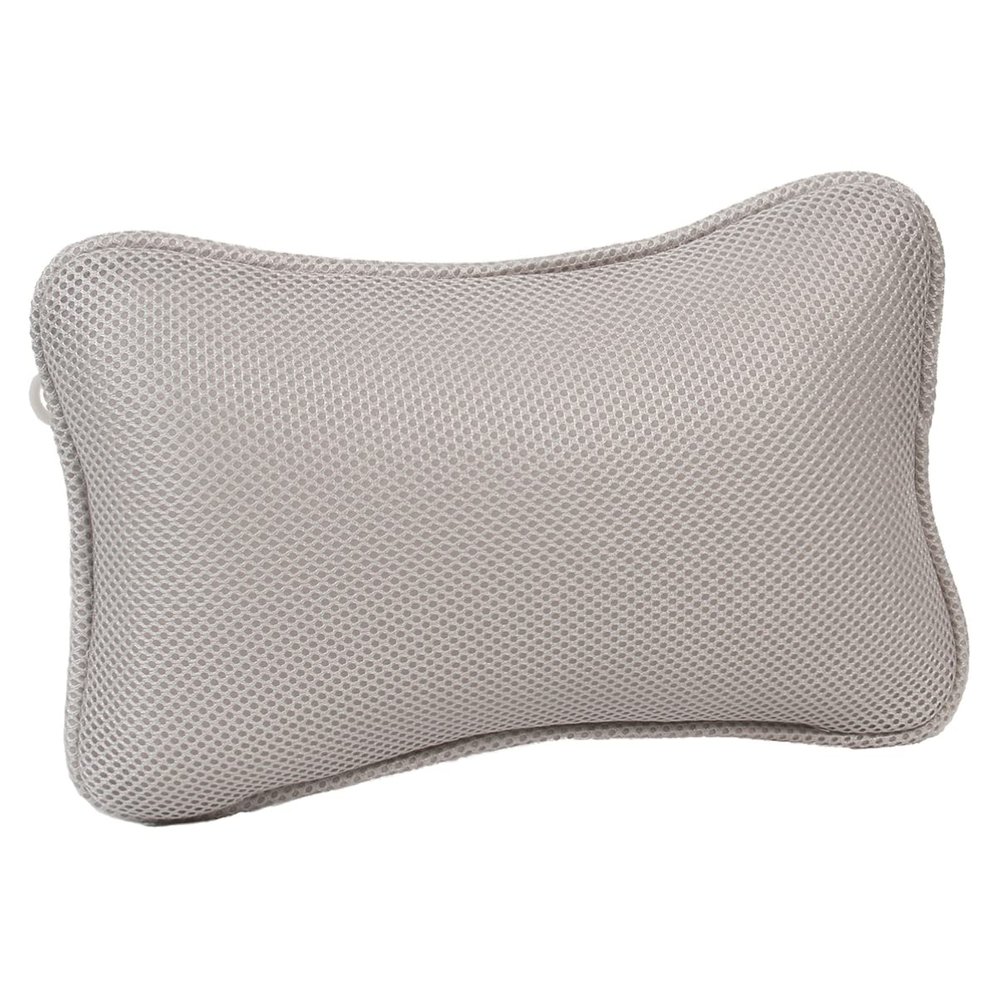 MAGICLULU 3D Mesh Bathtub Pillow Suction Cups Head Shoulder Support for Standard Bathtubs Grey