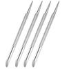 4Pcs Stainless Steel Cuticle Remover Professional Double Head Nail Art Cuticle Pusher Nail Stick Needle Manicure Pedicure Nail Care Tool for Fingernail and Toenail, Silver view 1