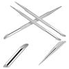 4Pcs Stainless Steel Cuticle Remover Professional Double Head Nail Art Cuticle Pusher Nail Stick Needle Manicure Pedicure Nail Care Tool for Fingernail and Toenail, Silver view 4