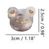 Cute Bear Head Hair Clips,Cellulose Acetate Hair Clips,Small Claw Clips for Girl,Hair Accessories,Pack of 6,Grey view 2
