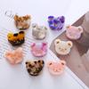Cute Bear Head Hair Clips,Cellulose Acetate Hair Clips,Small Claw Clips for Girl,Hair Accessories,Pack of 6,Pink view 3