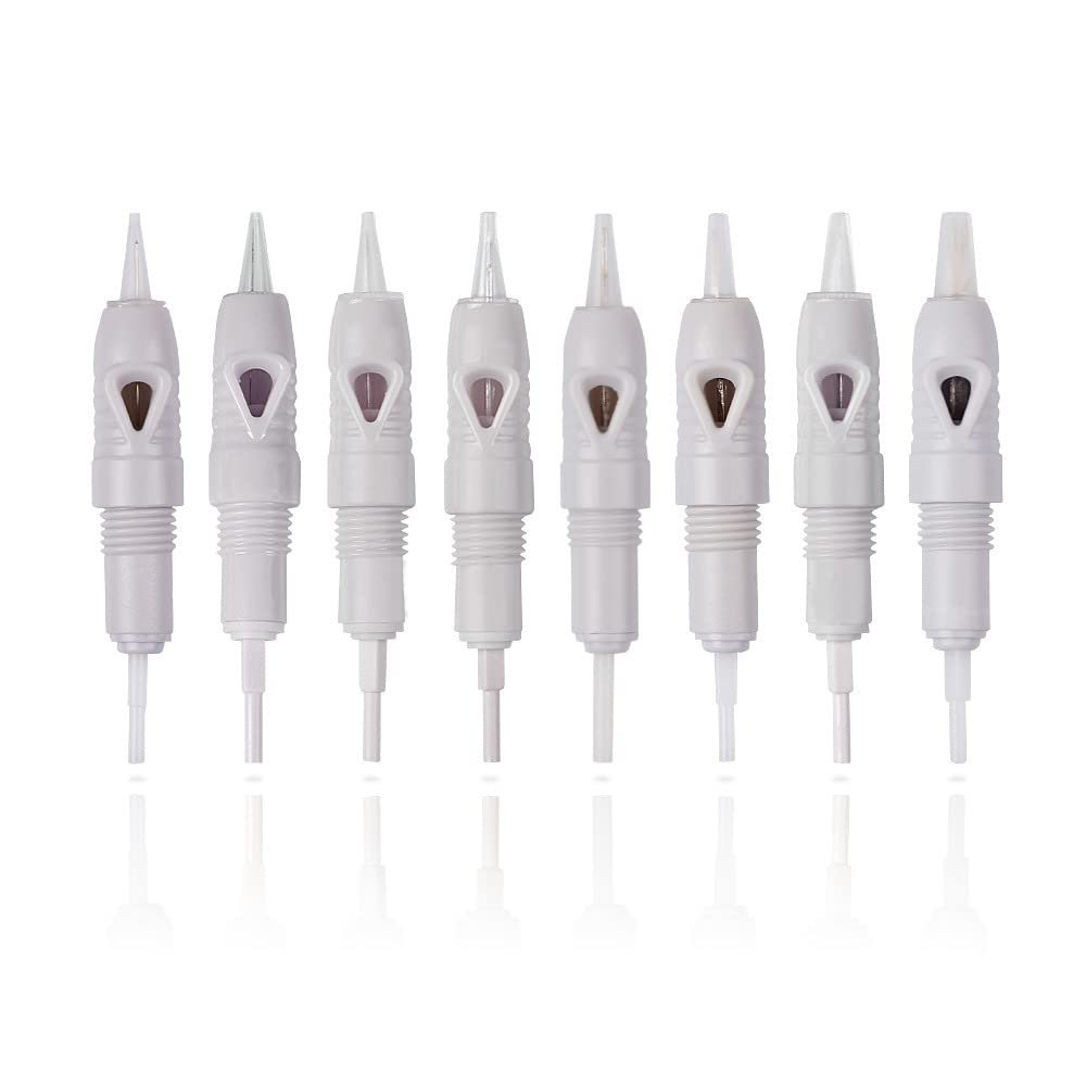 30pcs Disposable 8mm Screw Microblading Cartridge Needles 1R 3R 5R Permanent Makeup Tattoo Needles for Eyebrow, Eyeliner Lips (30pcs 5P)