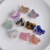 Cute Bear Head Hair Clips,Cellulose Acetate Hair Clips,Small Claw Clips for Girl,Hair Accessories,Pack of 6,Coffee view 4