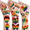 132+ PCS LGBT Gay Pride Temporary Tattoos For Women Men Adults, Temp Rainbow Temporary Tattoos Face Stickers, Bulk Flag Stripes Pride Tattoos Temporary, Rainbow Accessories Pride Parade Festival view 1