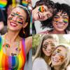 132+ PCS LGBT Gay Pride Temporary Tattoos For Women Men Adults, Temp Rainbow Temporary Tattoos Face Stickers, Bulk Flag Stripes Pride Tattoos Temporary, Rainbow Accessories Pride Parade Festival view 2