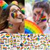 132+ PCS LGBT Gay Pride Temporary Tattoos For Women Men Adults, Temp Rainbow Temporary Tattoos Face Stickers, Bulk Flag Stripes Pride Tattoos Temporary, Rainbow Accessories Pride Parade Festival view 3