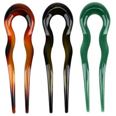 3pcs Hairpin U Shaped Hair Pins French Pins Hair Bun Pins Hair Jewelry Pins for Hair French Hair Accessories Hair Pins for Women Hair Sticks French Hair Pin Hair Forks U Pins Hair