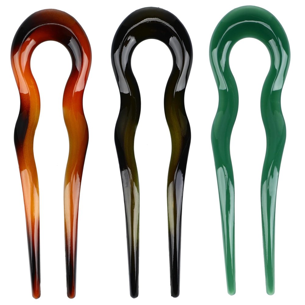 3pcs Hairpin U Shaped Hair Pins French Pins Hair Bun Pins Hair Jewelry Pins for Hair French Hair Accessories Hair Pins for Women Hair Sticks French Hair Pin Hair Forks U Pins Hair
