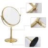NERDOH Standing Makeup Mirrors, 8 Inch Double Sided Brass Countertop Vanity Mirror with Magnifying, Tabletop Rotatable Shaving Mirrors,Gold,10X view 4