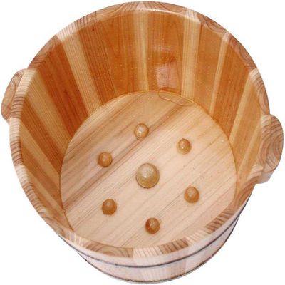 Solid Wood Foot Tub for Soaking Feet - Foot Spa Massage Pedicure Bucket for Home - Pedicure Bowl Foot Bath Barrel (15.3x6.3inch,1Pcs)
