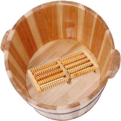 Wooden Foot Tub - Foot Massage Relaxation and Ultimate Comfort Pedicure Basin for Foot Soaking - for Foot Massage - Bucket Foot Bath Barrel