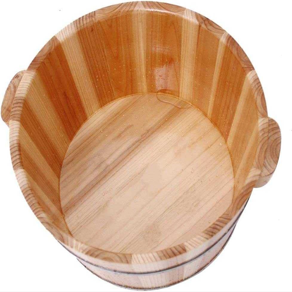 Solid Wood Foot Tub for Soaking Feet - Foot Spa Massage Pedicure Bucket for Home - Pedicure Bowl Foot Bath Barrel (15.3x6.3inch,1Pcs)