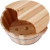 Solid Wood Foot Tub for Soaking Feet - Foot Spa Massage Pedicure Bucket for Home - Pedicure Bowl Foot Bath Barrel (15.3x6.3inch,1Pcs) view 2