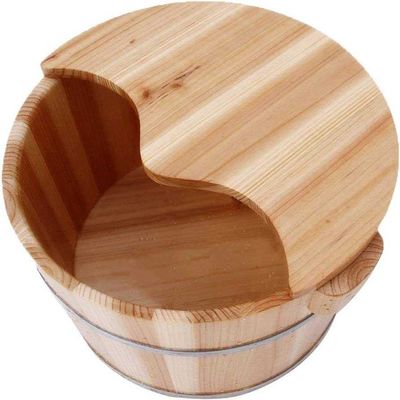 Wooden Foot Tub - Foot Massage Relaxation and Ultimate Comfort Pedicure Basin for Foot Soaking - for Foot Massage - Bucket Foot Bath Barrel