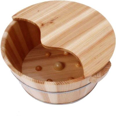 Wooden Foot Tub - Foot Massage Relaxation and Ultimate Comfort Pedicure Basin for Foot Soaking - for Foot Massage - Bucket Foot Bath Barrel