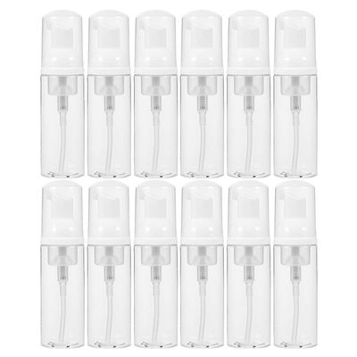 Uonlytech 12pcs Transparent Foaming Bottles Travel Soap Dispenser for Liquid Soap Facial Cleanser Shampoo Leak Pump Containers Go Use