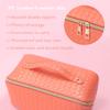 ANIEJUFI Large Capacity Travel Cosmetic Bag Makeup Bag Women Portable Checkered Makeup Organizer Bags Toiletry Bag with Handle and Dividers, Orange view 3