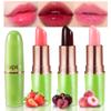 evpct 3Pcs Magic Color Changing Lipstick Long Lasting Waterproof 24 Hours Original for Women, Peach Strawberry Black Red Cherry Pink PH Mood Permanent Color Changing Lipstick Lip Balm, labial magico view 1