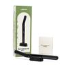Leaf Shave | Leaf Dermaplaner Kit, All-Metal Reusable Dermaplane Razor and Exfoliating Tool for Women, Includes Matching Stand and 10-Pack of Refills - Black view 1