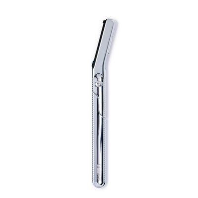 Leaf Shave | Leaf Dermaplaner, All-Metal Reusable Dermaplane Razor and Exfoliating Tool for Women, Includes Precision Clip and Two Refills - Chrome