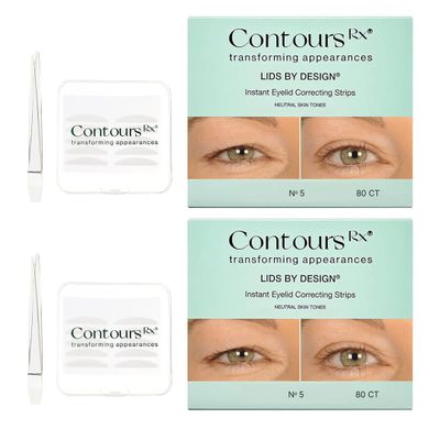 Contours Rx Lids by Design Eyelid Lift Strips for Dramatic Lift on Hooded, Droopy Eyelids Medical-Grade, Anti-Aging, Non-Surgical Eye Tape 160 Count (No 5 (160ct))