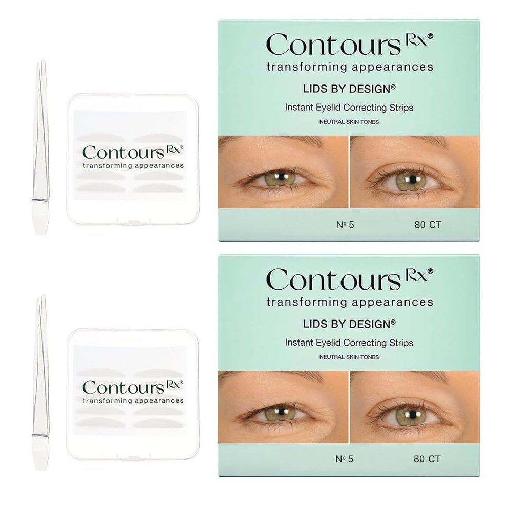 Contours Rx Lids by Design Eyelid Lift Strips for Dramatic Lift on Hooded, Droopy Eyelids Medical-Grade, Anti-Aging, Non-Surgical Eye Tape 160 Count (No 5 (160ct))