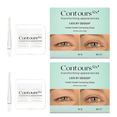 Contours Rx Lids by Design - Non-Surgical & Transparent Eyelid Lift Strips - for a More Youthful-Looking Appearance, Lid Lifting Treatment, Eyelid Tape for Hooded Eyes (6mm)160ct