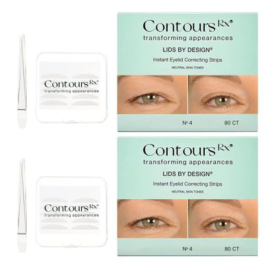 Contours Rx Lids by Design Eyelid Lift Strips for Dramatic Lift on Hooded, Droopy Eyelids Medical-Grade, Anti-Aging, Non-Surgical Eye Tape 160 Count (No 4 (160ct))