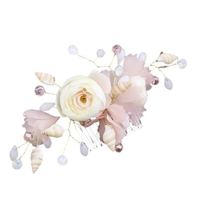 BIUDECO Flower Hair Comb for Bride Elegant Wedding Hair Insert Comb with Floral Design for Special Occasions Bridal Accessory