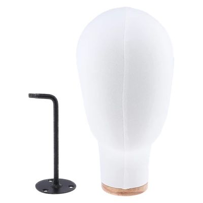 Wall Mounted Mannequin Head Stand - Wood Wig Stand, for Wig/Hat Display & Jewelry Making, Head Height 26cm/10.24in, Head Circumference 54cm/21.26in, 3 Screws Included + Spare, Home/Salon/Shop