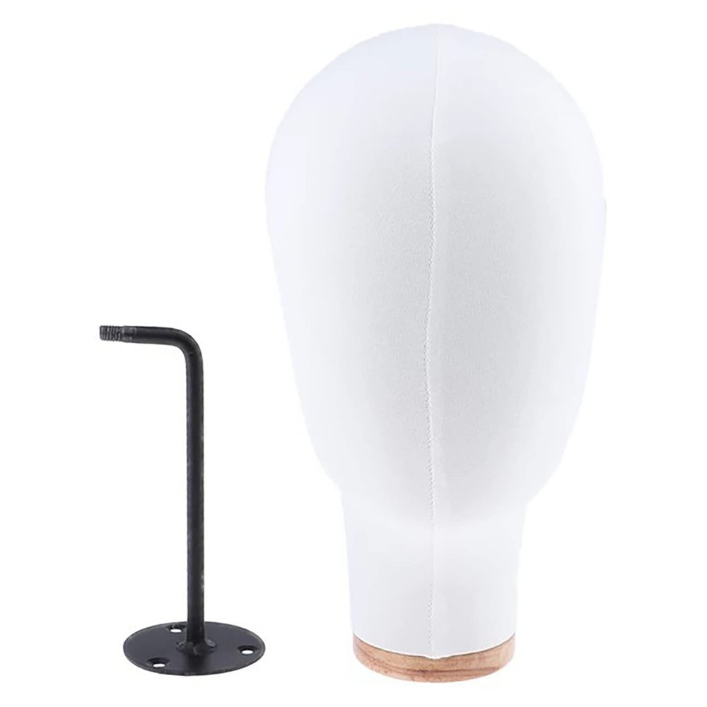 Wall Mounted Mannequin Head Stand - Wood Wig Stand, for Wig/Hat Display & Jewelry Making, Head Height 26cm/10.24in, Head Circumference 54cm/21.26in, 3 Screws Included + Spare, Home/Salon/Shop